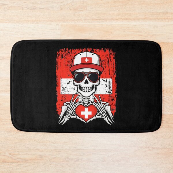 Item preview, Swiss Pride Skeleton Art - Switzerland Football & Swiss Cross Spirit Tee designed and sold by Colorful Designs.