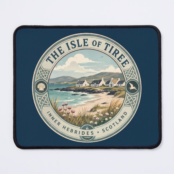 Item preview, Isle of Tiree Scotland Illustration Travel Art Badge designed and sold by KrisSidDesigns.