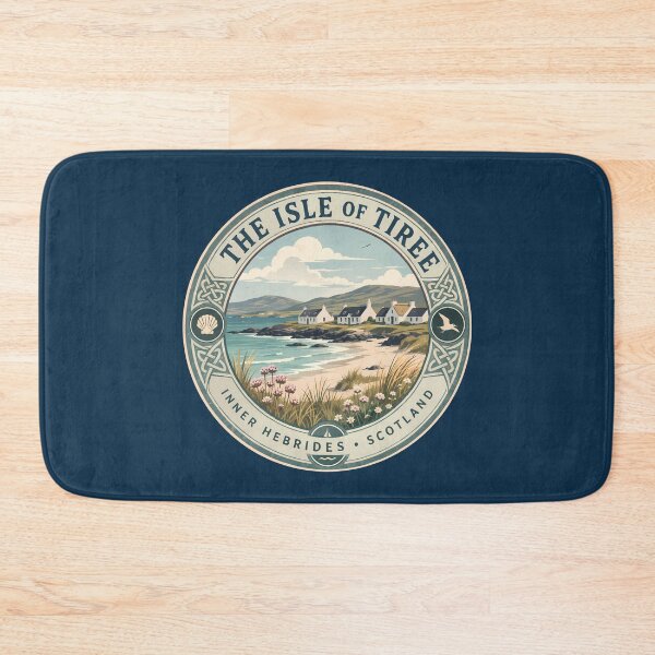 Item preview, Isle of Tiree Scotland Illustration Travel Art Badge designed and sold by KrisSidDesigns.