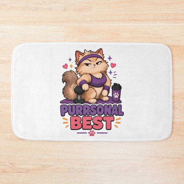 Item preview, Purrsonal Best Funny Gym Cat Workout designed and sold by MoodCats.