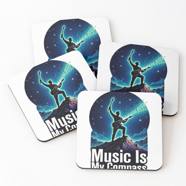 Item preview, Music Is My Compass | Guitarist Mountain Starry Sky designed and sold by NatureHarmony16.