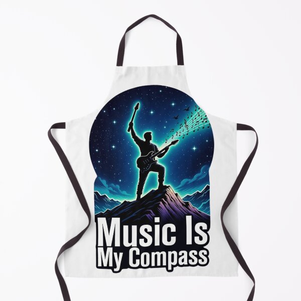 Item preview, Music Is My Compass | Guitarist Mountain Starry Sky designed and sold by NatureHarmony16.