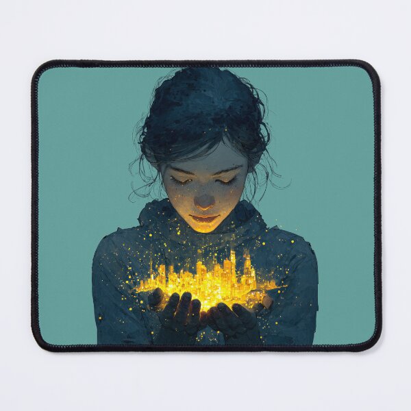 Item preview, Magical Glowing City in Her Hands designed and sold by colorful-white.