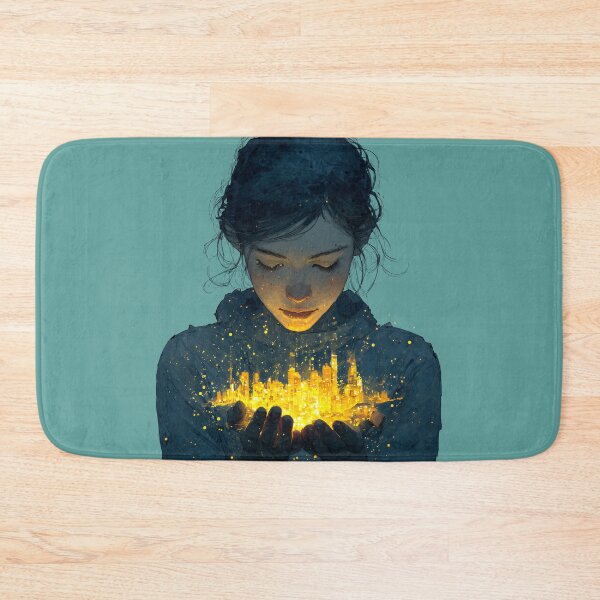 Item preview, Magical Glowing City in Her Hands designed and sold by colorful-white.