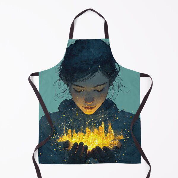 Item preview, Magical Glowing City in Her Hands designed and sold by colorful-white.