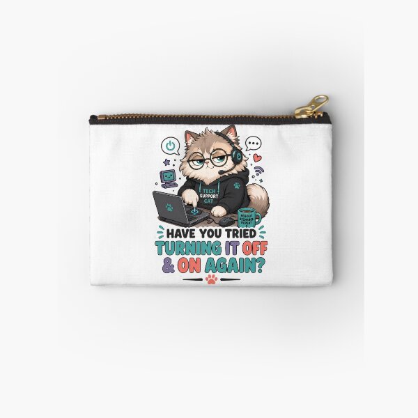 Item preview, Tech Support Cat Turning It Off Again designed and sold by MoodCats.