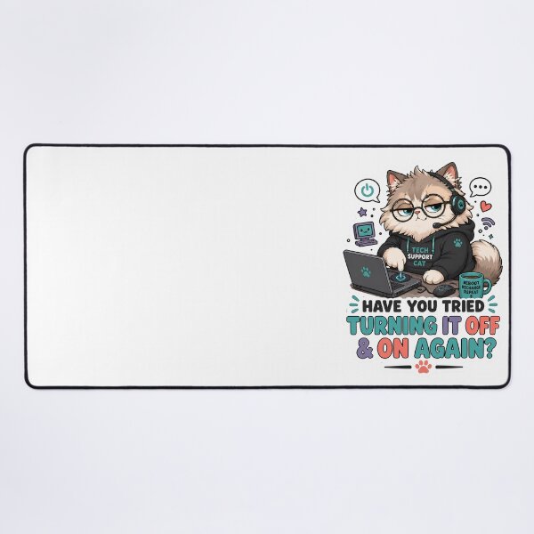 Item preview, Tech Support Cat Turning It Off Again designed and sold by MoodCats.