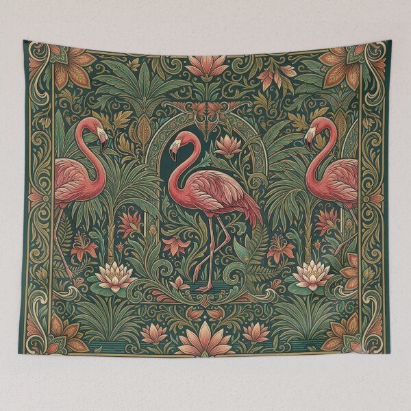 Item preview, Flamingo Tropical Floral Pattern designed and sold by gopurartwork69.