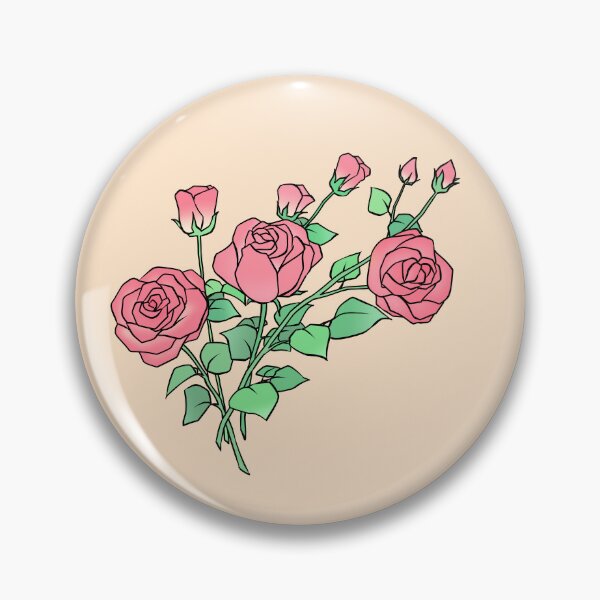 Item preview, Pink Roses Bouquet with Green Leaves Line Art designed and sold by ubborn.
