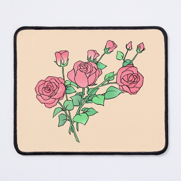 Item preview, Pink Roses Bouquet with Green Leaves Line Art designed and sold by ubborn.