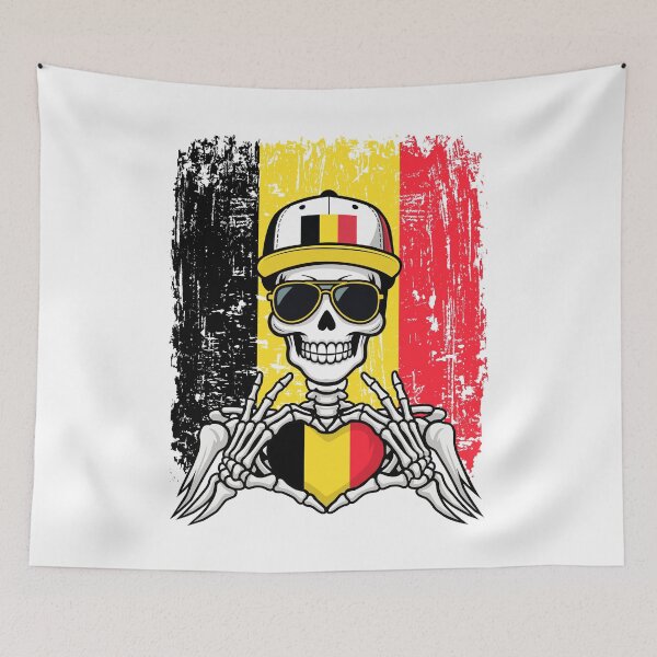 Item preview, Belgian Pride Skeleton Art Tee designed and sold by Colorful Designs.
