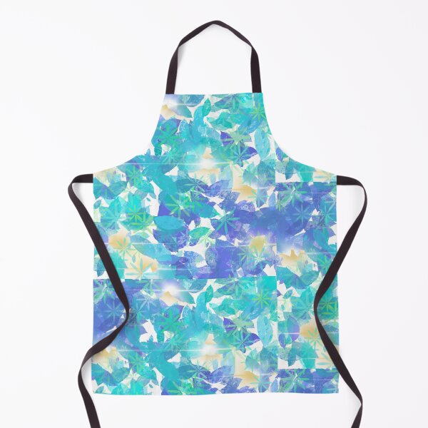 Item preview, Beautiful seamless abstract floral background with blue foliage, green star elements, and bright lens flare effects. designed and sold by AjjimaJKM.
