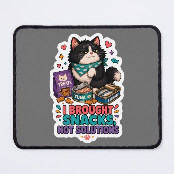 Item preview, I Brought Snacks Not Solutions Cat Humor designed and sold by MoodCats.