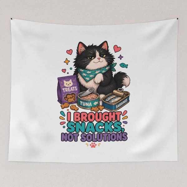 Item preview, I Brought Snacks Not Solutions Cat Humor designed and sold by MoodCats.