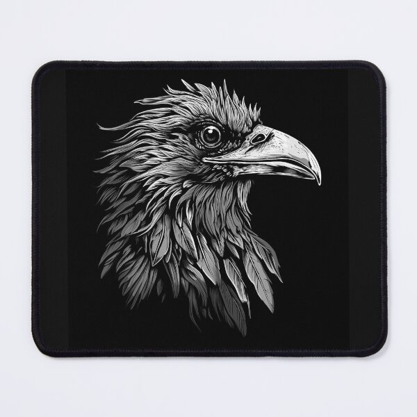 Item preview, Black and White Raven Head Portrait Art designed and sold by inkoutninja.