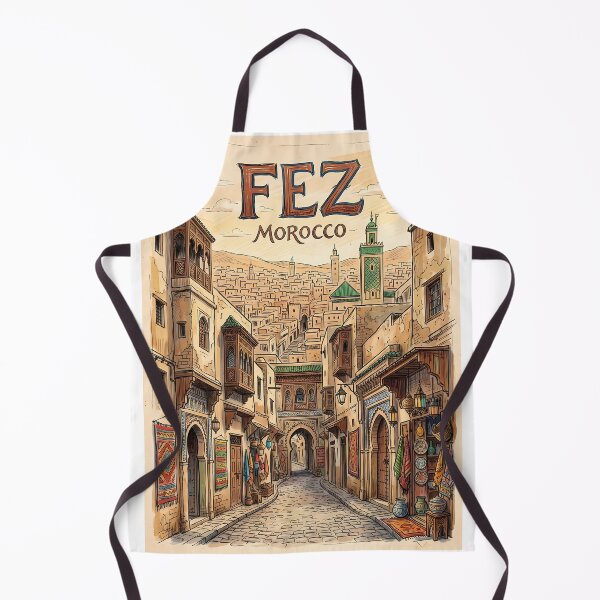 Item preview, Fez Morocco Illustrated Travel Poster designed and sold by Ar0undTheW0rld.