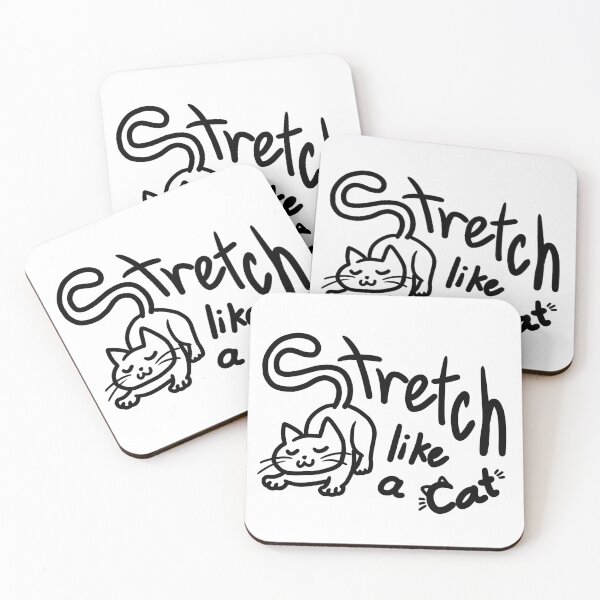 Item preview, Stretch like a Cat simple black and white color designed and sold by VilanCat.