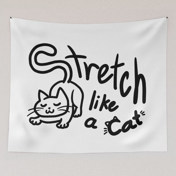 Item preview, Stretch like a Cat simple black and white color designed and sold by VilanCat.