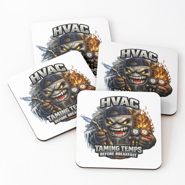 Item preview, HVAC Tech Mascot - Heating and Cooling Cartoon Design designed and sold by FrozenHeat97.