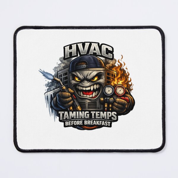Item preview, HVAC Tech Mascot - Heating and Cooling Cartoon Design designed and sold by FrozenHeat97.