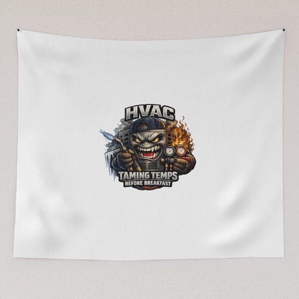Item preview, HVAC Tech Mascot - Heating and Cooling Cartoon Design designed and sold by FrozenHeat97.