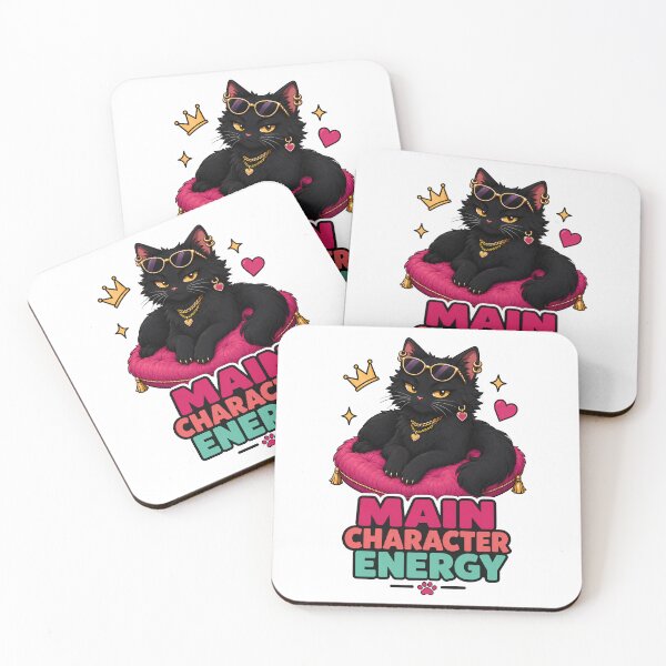 Item preview, Main Character Energy Glam Black Cat designed and sold by MoodCats.