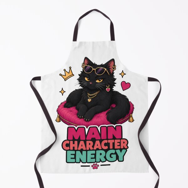 Item preview, Main Character Energy Glam Black Cat designed and sold by MoodCats.