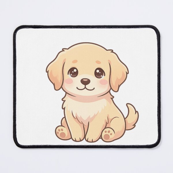 Item preview, Cute Chibi Golden Retriever Puppy Pastel Art designed and sold by tineldesign.