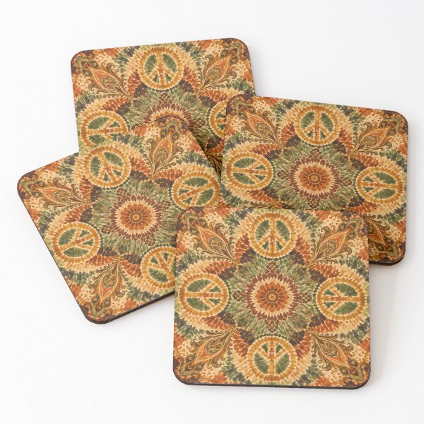 Item preview, Earth Tone Peace Sign Tie Dye Bohemian Hippie designed and sold by PinUpPizzazz.