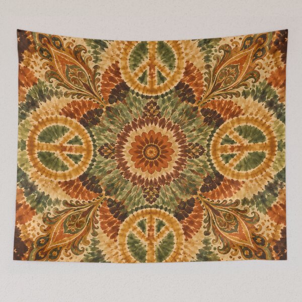 Item preview, Earth Tone Peace Sign Tie Dye Bohemian Hippie designed and sold by PinUpPizzazz.