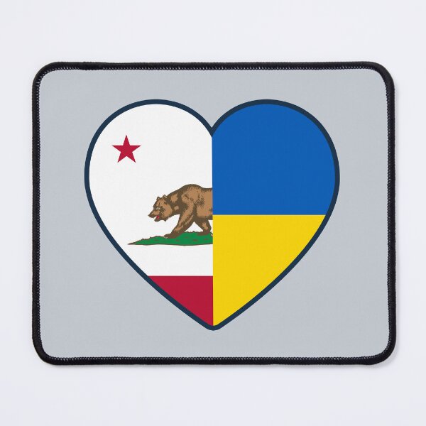 Item preview, California Republic (USA) Ukraine | 2 Nations 1 Heart designed and sold by sublimesun.