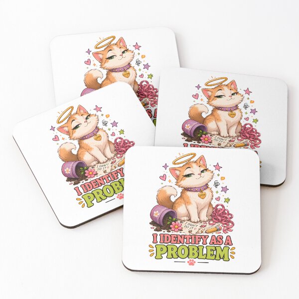 Item preview, I Identify As A Problem Chaos Cat designed and sold by MoodCats.