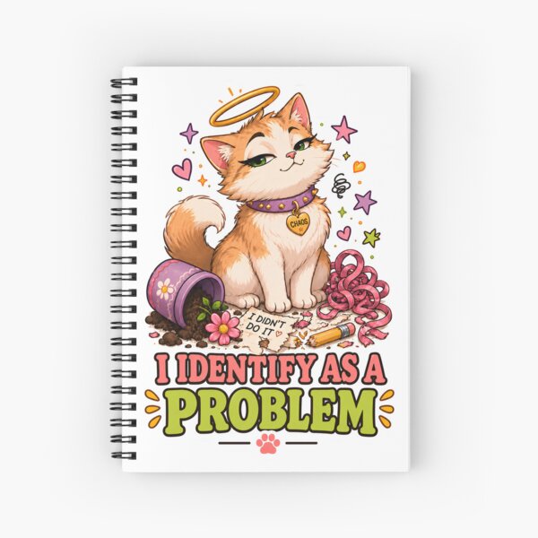 Item preview, I Identify As A Problem Chaos Cat designed and sold by MoodCats.