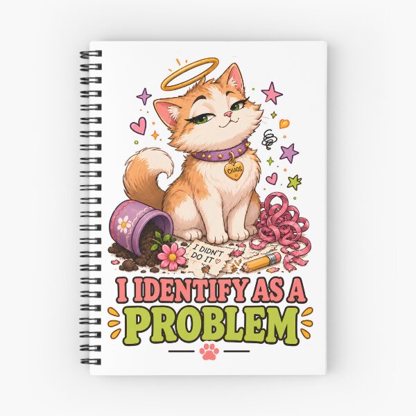 Item preview, I Identify As A Problem Chaos Cat designed and sold by MoodCats.