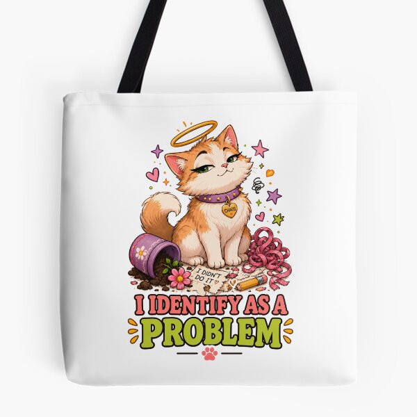 Item preview, I Identify As A Problem Chaos Cat designed and sold by MoodCats.