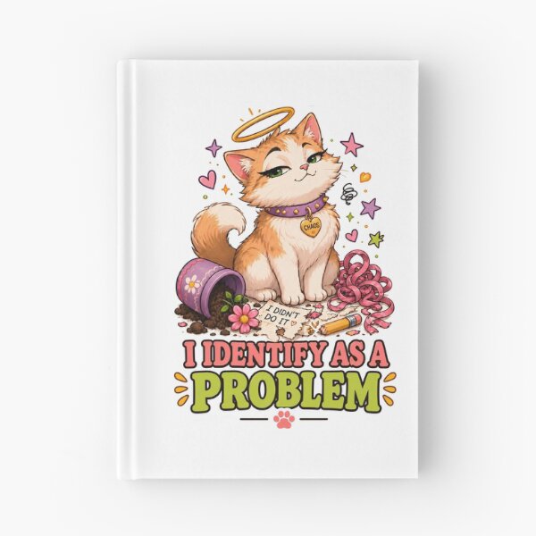 Item preview, I Identify As A Problem Chaos Cat designed and sold by MoodCats.