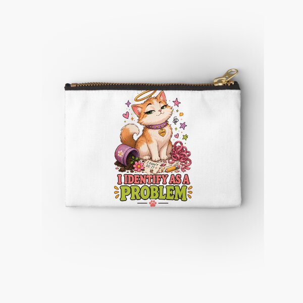 Item preview, I Identify As A Problem Chaos Cat designed and sold by MoodCats.