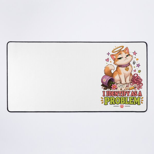 Item preview, I Identify As A Problem Chaos Cat designed and sold by MoodCats.