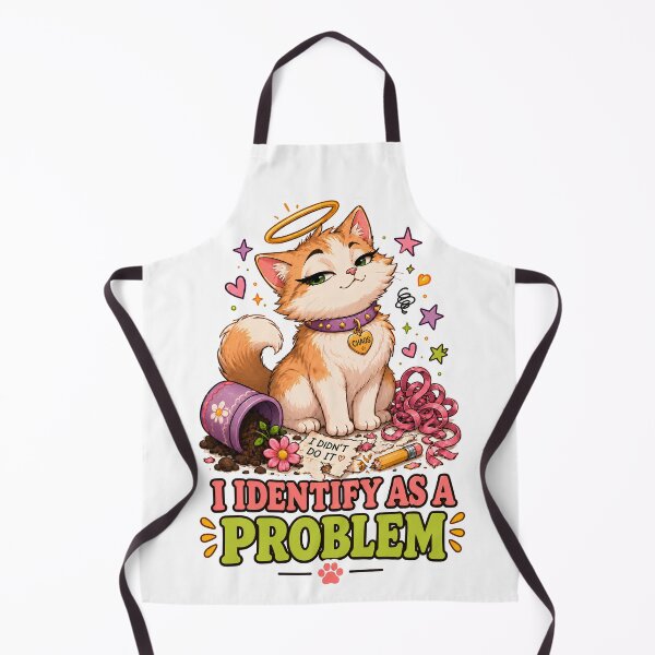 Item preview, I Identify As A Problem Chaos Cat designed and sold by MoodCats.