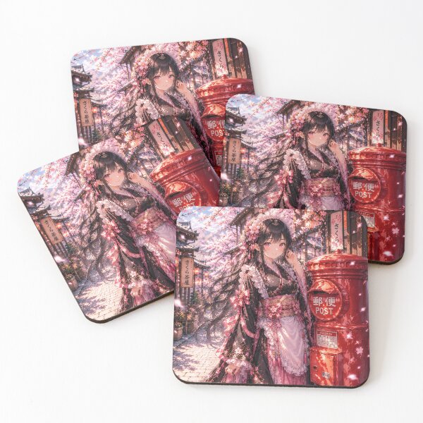 Item preview, Sakura and Red Post Box designed and sold by Hidden Japan Coloring Book.