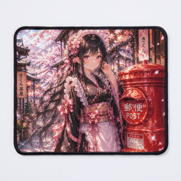 Item preview, Sakura and Red Post Box designed and sold by Hidden Japan Coloring Book.