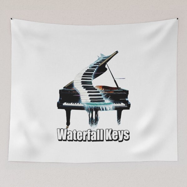 Item preview, Waterfall Keys | Piano Water Music Art designed and sold by NatureHarmony16.