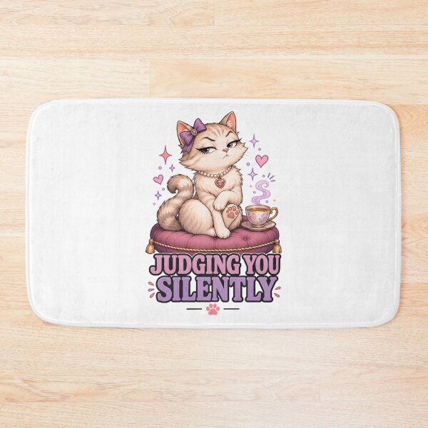 Item preview, Judging You Silently Sassy Tea Cat designed and sold by MoodCats.