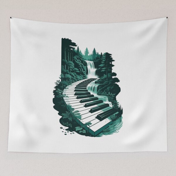 Item preview, Piano Waterfall Forest designed and sold by NatureHarmony16.