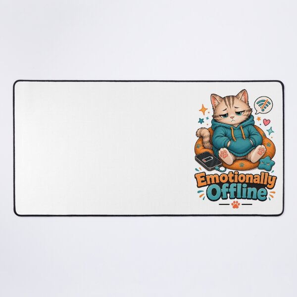 Item preview, Emotionally Offline Low Battery Introvert Cat designed and sold by MoodCats.