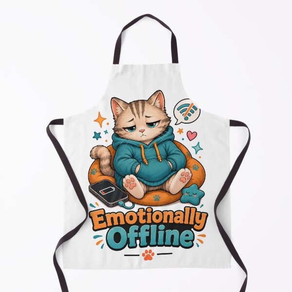 Item preview, Emotionally Offline Low Battery Introvert Cat designed and sold by MoodCats.