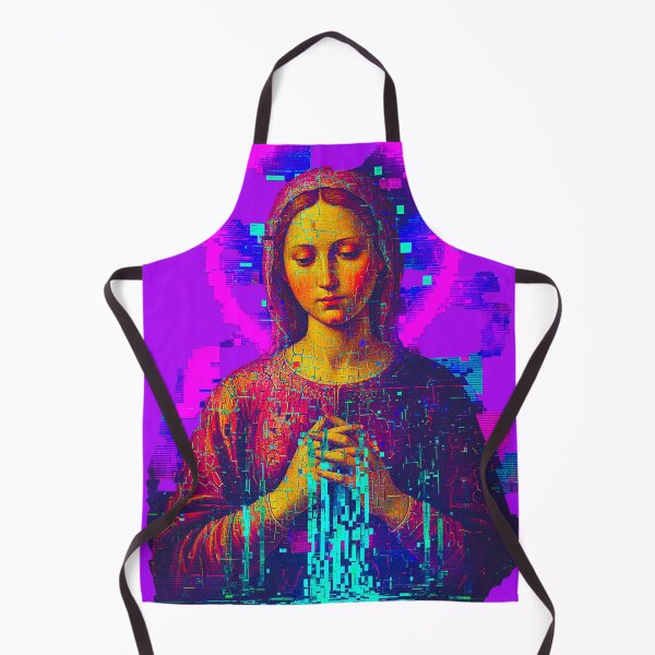 Item preview, Neon Praying Madonna: Cyan Pixel Dispersion designed and sold by A E S T H E T A T A G.