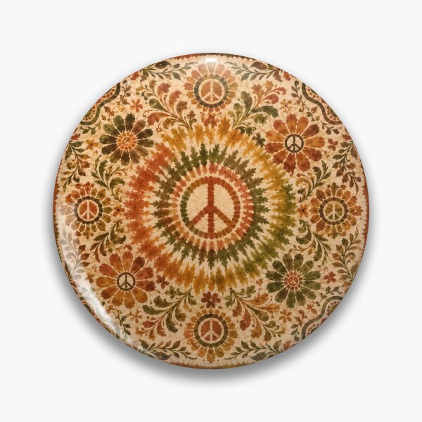 Item preview, Earth Tone Peace Sign Tie Dye Bohemian Hippie designed and sold by PinUpPizzazz.