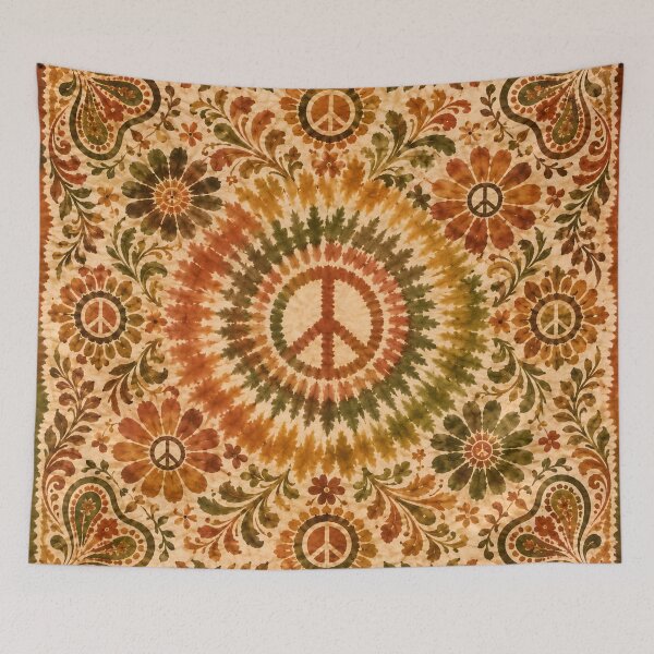 Item preview, Earth Tone Peace Sign Tie Dye Bohemian Hippie designed and sold by PinUpPizzazz.