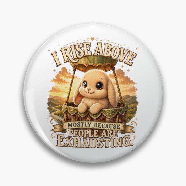 Item preview, Exhausted Bunny Hot Air Balloon Introvert Gift designed and sold by Gentlestate.